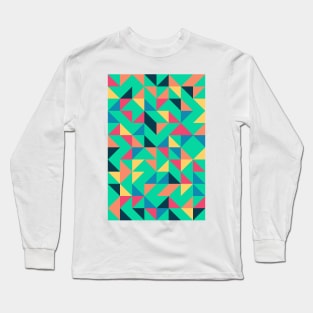 Creative Geometric Colourful Triangle Pattern #26 Long Sleeve T-Shirt